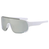(12 PACK) Wholesale Sports Sunglasses Kids Cycling Windproof Outdoor Sport 2024 - BulkSunglassesWholesale.com - White Frame Mirrored Lens